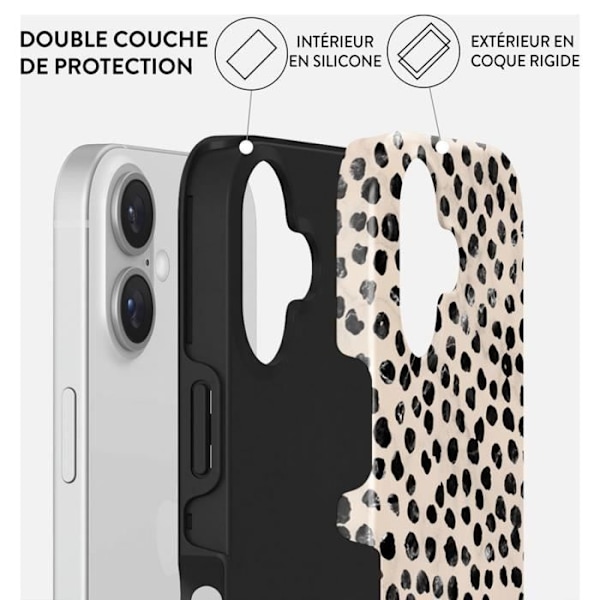 Coque - BURGA - Manteli Latte - iPhone 16 Plus - Iskunkestävä - Yhteensopiva MagSafe Svart