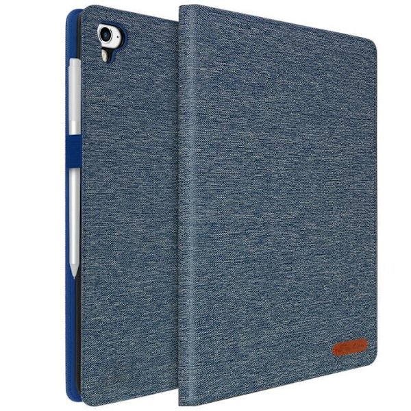 Häftet - Mode - iPad Air / iPad 9.7 - Ekoskinn - Korthållare - Ställfunktion Blå