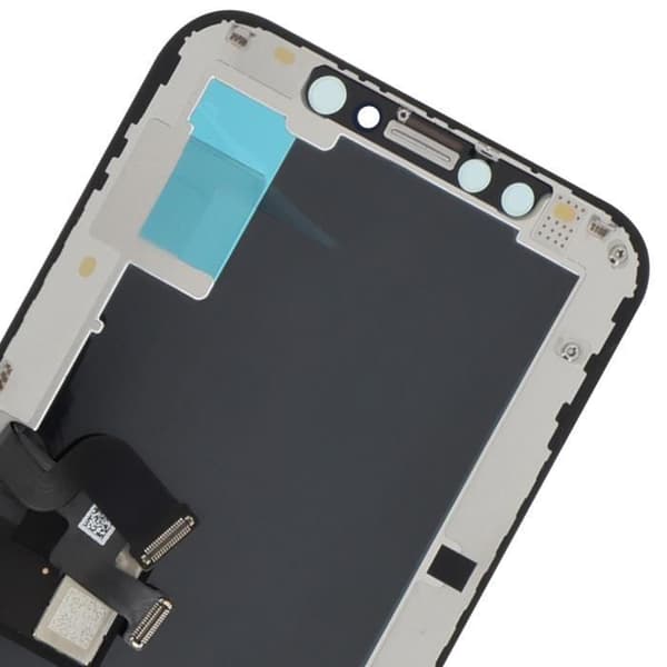Erstatningsskærm - AVIZAR - iPhone XS - Soft OLED - Fleksibelt glas - Sort Svart
