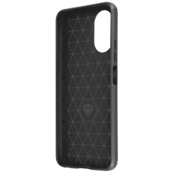 Fodral till Oppo A38 - AVIZAR - Svart - Halvstyv - Syntet - Blandad - Kol- och borstad effekt Svart