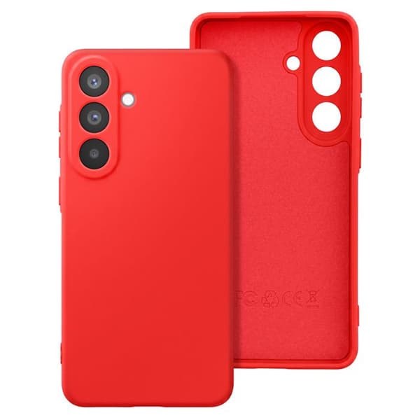 Silicone Soft-Touch Cover til Galaxy A57 med Rød Mikrofiberforing Röd
