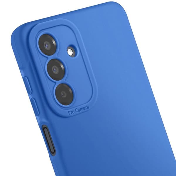 Cover - ADVARSEL - Galaxy A17 - Blødt Silikone - Kamera Forstærkning - Stød/Ridsebeskyttelse Blå