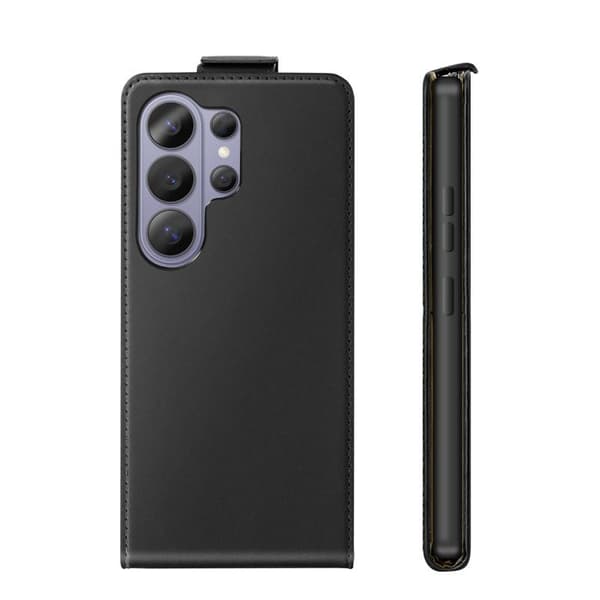 Vertikal Magnetisk Klapetui til Galaxy S26 Ultra med Kortlomme Sort