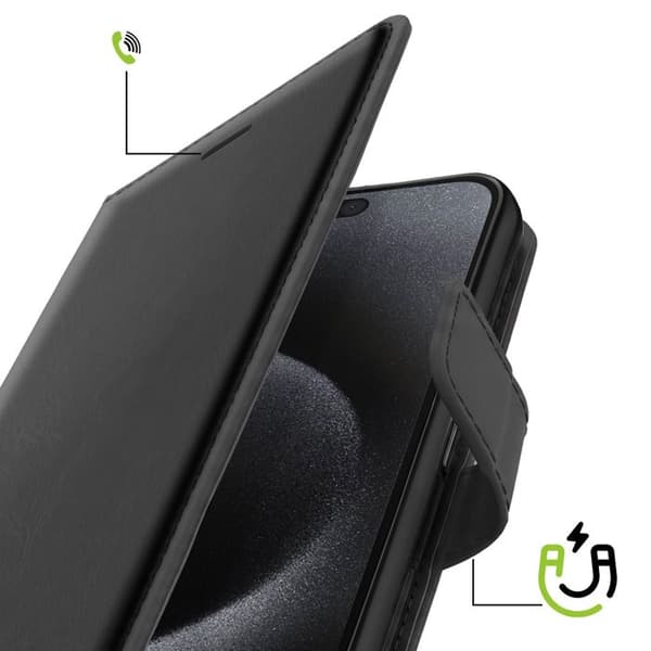Etui til iPhone 15 Pro Max med håndledsrem og videostøtte Mayaxess Sort Svart