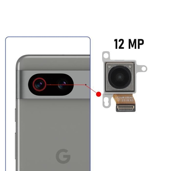 Reservedel Kamera - AVIZAR - Google Pixel 8 - 12MP - Ultravidvinkel - 100% Kompatibel Svart