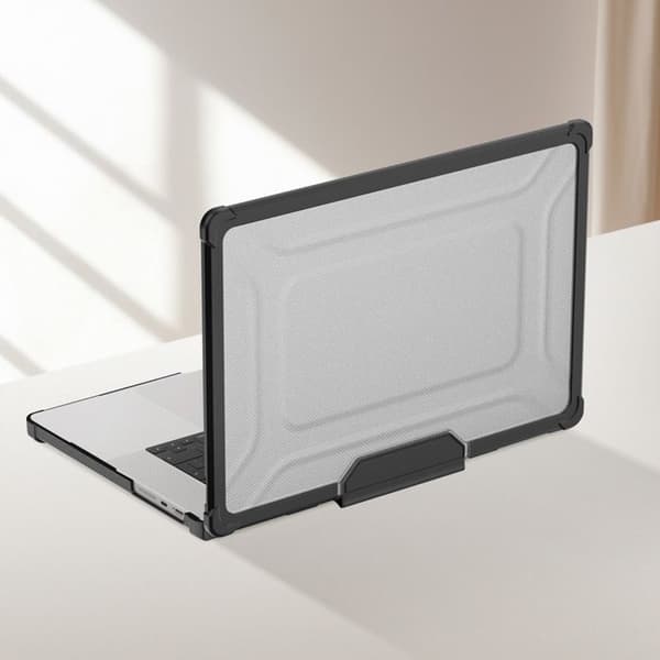 Cover til MacBook Pro 16" - AVIZAR - Stødabsorberende Hård - Foldbar Støtte - Sort - Bimateriale Svart