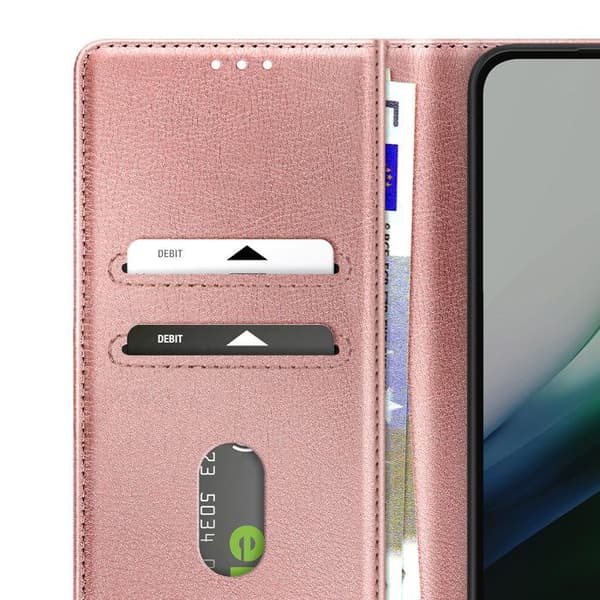 Pungetui - AVIZAR - Xiaomi Redmi 15 5G - Rosa - Prægning - Stativfunktion Ros