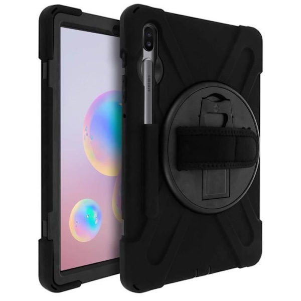 Coque Galaxy Tab S6 10.5 - AVIZAR - Hybrid - Kääntyvä Kahva - Tuki - Musta Svart