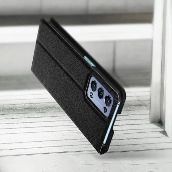 Oppo Reno 6 Pro-fodral - Bigben - Kortfodral - Eco-läder - Svart - Videostödfunktion Svart