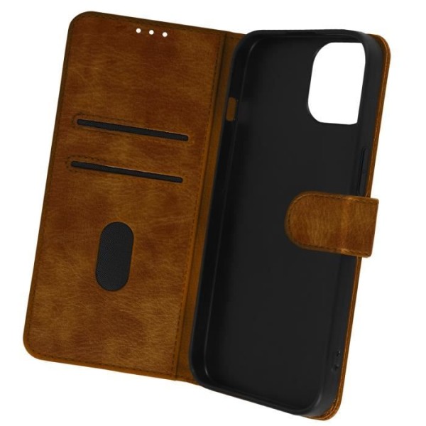 iPhone 15 Pro Max -kotelo - AVIZAR - Chesterfield - Jalustatoiminto - Ruskea kastanj