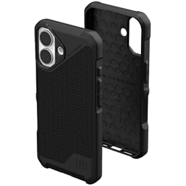 URBAN ARMOR GEAR Metropolis LT MS Fodral kompatibelt med Apple iPhone 16 Cover (fallskydd enligt militära standarder, Metropolis Lt Magsafe Kevlar Svart