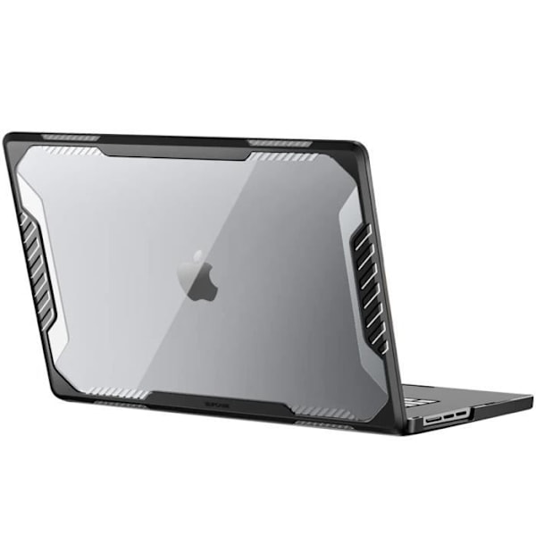 Täysi kansi MacBook Air 13.6 2022:lle - SUPCASE - Iskunkestävä tuuletusaukko - Läpinäkyvä musta Svart