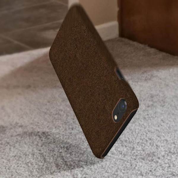Coque - Apple - iPhone SE 2020 / 8 / 7 - Kova - Kangasviimeistely - Pyyhittävät jäljet kastanj