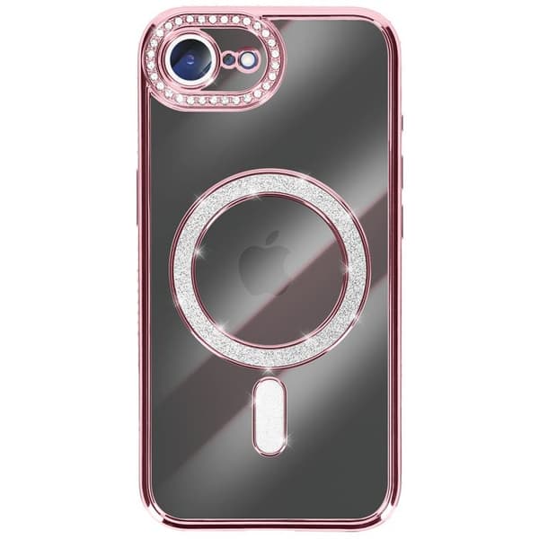 MagSafe Cover - AVIZAR - iPhone 16e - Rosa - Strass - Stødbeskyttelse Rosa