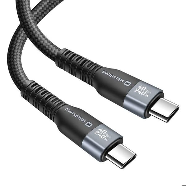 USB-C-kaapeli - SWISSTEN - Thunderbolt 4.0 - 240W - 8K - 40 Gb/s - 1,5 m
