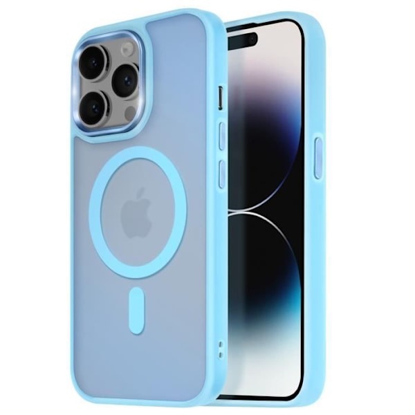 MagSafe-skal för iPhone 14 Pro Matt Frostad Baksida Ljusblå Kontur Blå