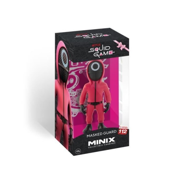 Minix figur - Squid Game - Masked Guard - 12 cm - PVC - Display box - Officiel Netflix licens Svart