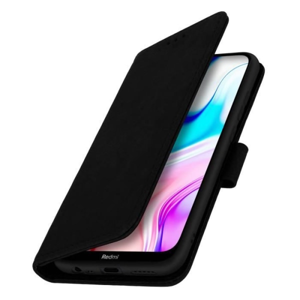 Étui - AVIZAR - Xiaomi Redmi 8 og 8A - Fuld Hylster - Kortlomme - Støttefunktion sort Svart