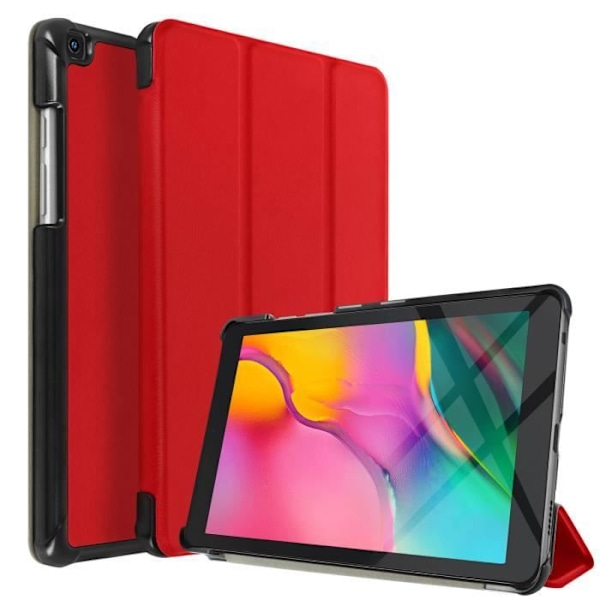 Etui - AVIZAR - Samsung Galaxy Tab A 8.0 2019 - Økologisk læder Rød - Video Støtte - Tyndt Design Röd