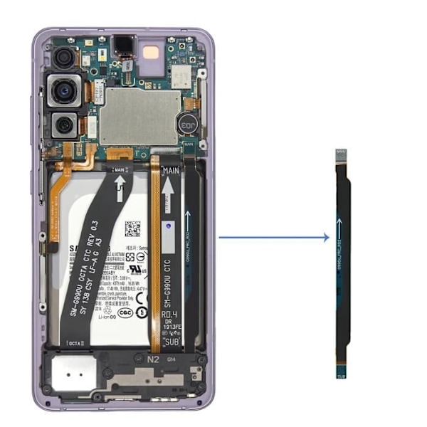 FRC bundkort tilslutningskabel til Samsung Galaxy S21 FE Sort Svart