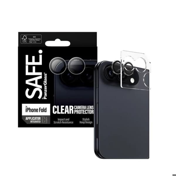 Skyddskamera för iPhone Duo med medföljande applicator Panzer Glass Svart / Transparent