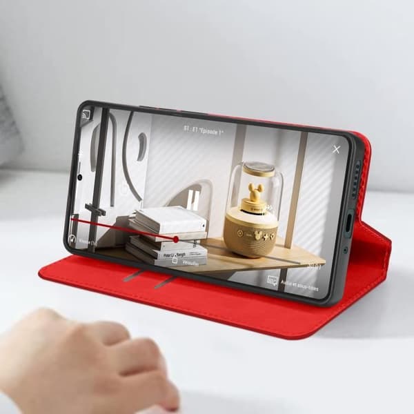 Etui til Xiaomi Redmi Note 13 Pro 4G - AVIZAR - Rød - Kortholder Video Support Röd