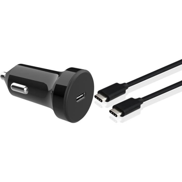 Cigarettænderoplader med USB-C/USB-C kabel