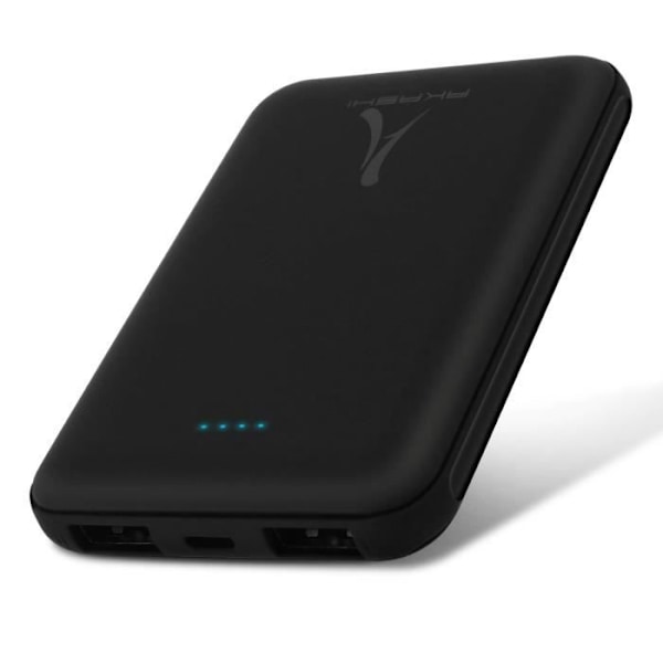 Ekstern oplader 5000 mAh 2 USB-porte og Micro-USB Port Hurtigopladning Akashi Sort