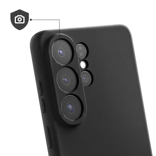 Silicone Soft-Touch-fodral för Galaxy S26 Ultra med svart mikrofiberfoder Svart