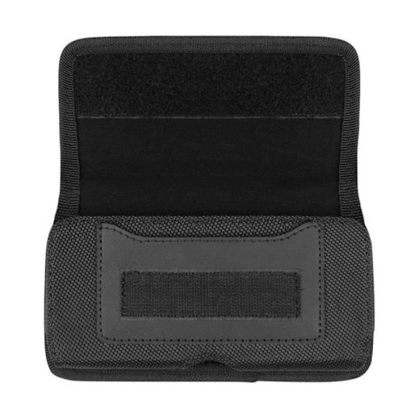 Vaakasuuntainen vyökotelo 6,8 tuuman älypuhelimelle Nylon Double Fixation Black Svart