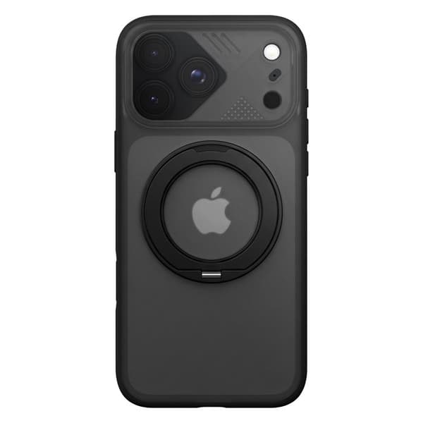 MagSafe-cover til iPhone 18 Pro med gennemsigtig bagside og roterende ring Pango Sort / Transparent Svart / Klar