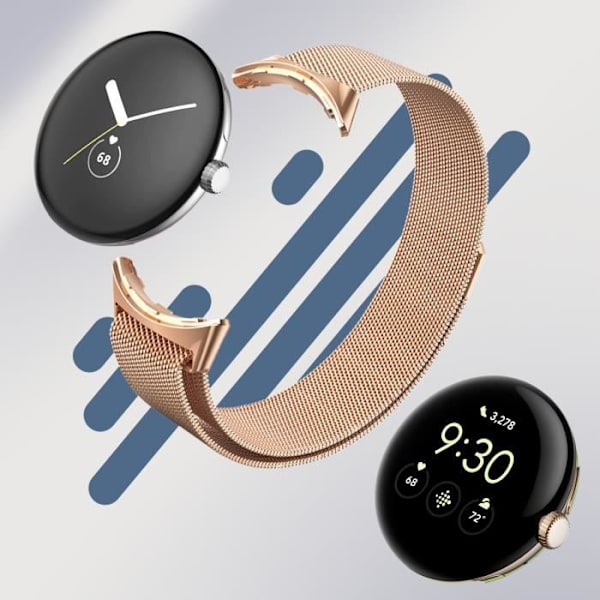 Armbånd til Google Pixel Watch - AVIZAR - Magnetisk Milanese - Rustfrit Stål - Roséguld - Unisex Rose guld