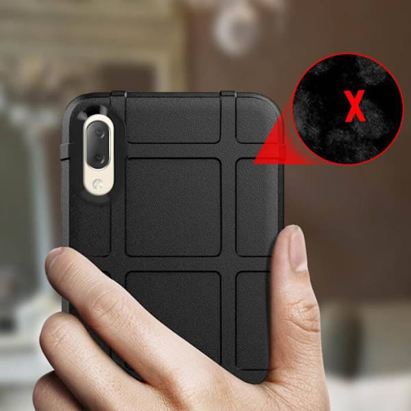 Coque - Sony - Xperia L3 - Vahvistettu suoja - Kestävä silikoni - Teksturoitu vaikutus Svart