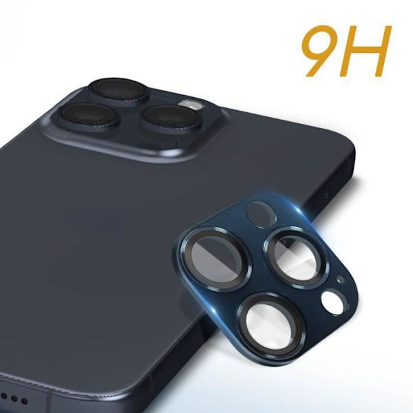 Skyddskamera - ENKAY - iPhone 15 Pro/Pro Max - Härdat glas 9H - Ultratunt - Aluminiumlegering Blå