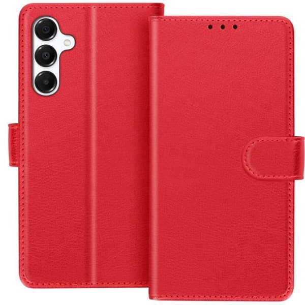 Plånboksfodral - Chesterfield - Samsung Galaxy A16 - Röd - Semi-styv - Videostöd Röd
