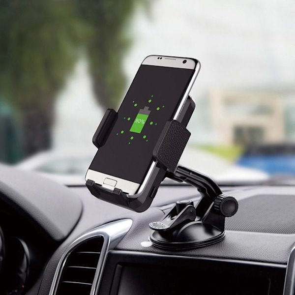 Stöd Auto Laddare Qi Smartphone Fäste Vindruta/ Luftgaller Akashi Svart