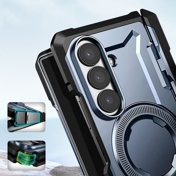 MagSafe cover til Samsung Z Fold 7 med stødabsorberende kickstand 6m Supcase Blå Blå