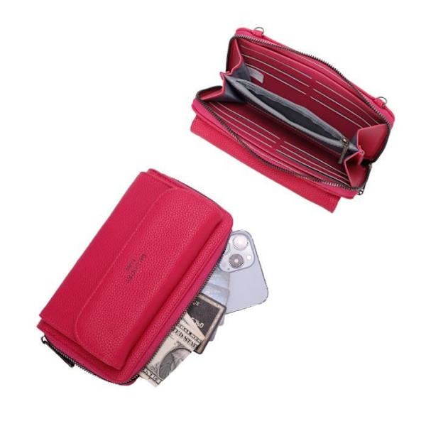 Galantry Fuchsia Leather Söpö lompakko olkalaukku Rosa