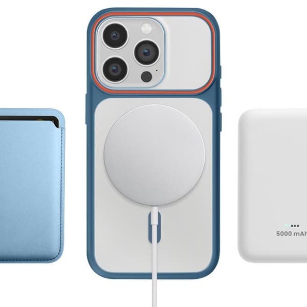 iPhone 14 Pro Cover Bi-Material Design MagSafe Kompatibel Mørkeblå Blå