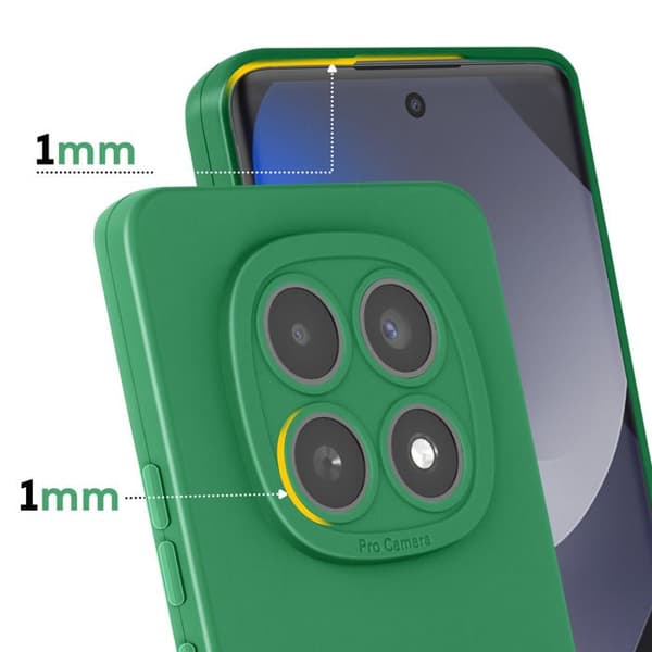 Silicone Cover til Redmi Note 15 med Forstærkning til Kamera Blok Grøn Grön