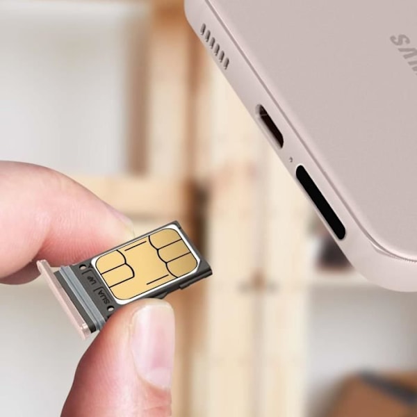 Vaihto-SIM-korttikelkka - Samsung Galaxy S22 Plus - Vaaleanpunainen - Kaksoisnano-SIM Rosa