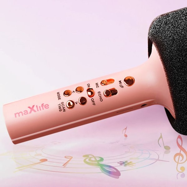 Micro Karaoke - Maxlife - MXBM-600 - Bluetooth - Autonomi 8 timmar - Rosa Rosa