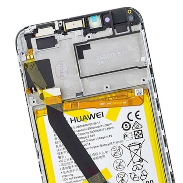 Bagkamera - Huawei - Y6 2018 - Kompatibelt fotomodul - Integreret kabel - Sort Svart