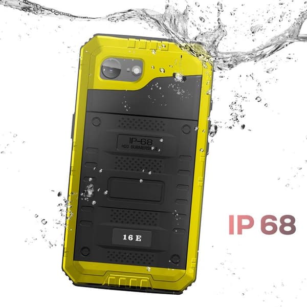 Vandtæt cover - AVIZAR - iPhone 16e - Silikone - IP68 - Stødabsorberende Sort / Gul Gul