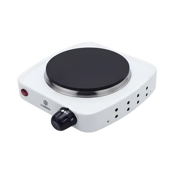 Mini-elektrisk spisplatta - AVIZAR - 500W - 5 temperaturinställningar - Vit - Rotationsknapp Vit