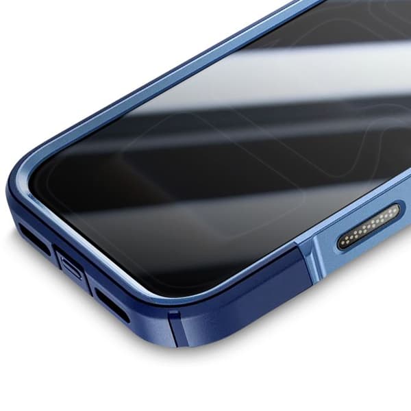 Helcover - I-BLASON - iPhone 17 Pro Max - Stødabsorberende 6m - Hærdet Glas 9H - Blå Blå