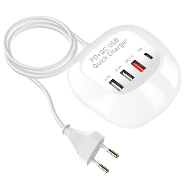 Latausasema - LINQ - Mini asema 3 USB + USB-C - Power Delivery 3.0 - Quick Charge - Kompakti