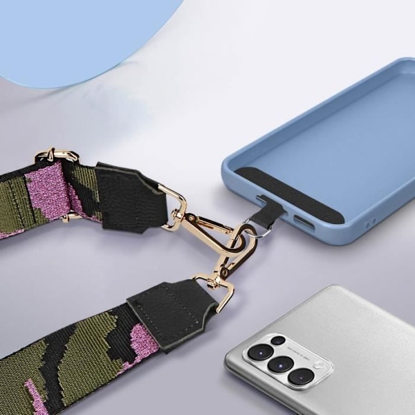 Telefonaccessoar - Axelrem - Glit Camo-mönster - Glittrande kamouflage - Svart - Unisex Svart