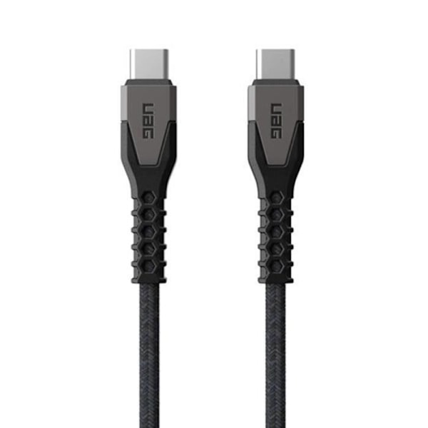 USB-C / USB-C 60W Kevlar-kestävä lataus- ja siirtokaapeli 1.5m UAG Musta / Hopea Svart