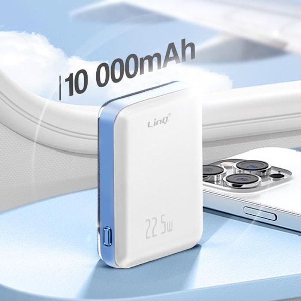 Eksternt batteri 15W MagSafe 10000 mAh Strømforsyning 20W LinQ Hvid